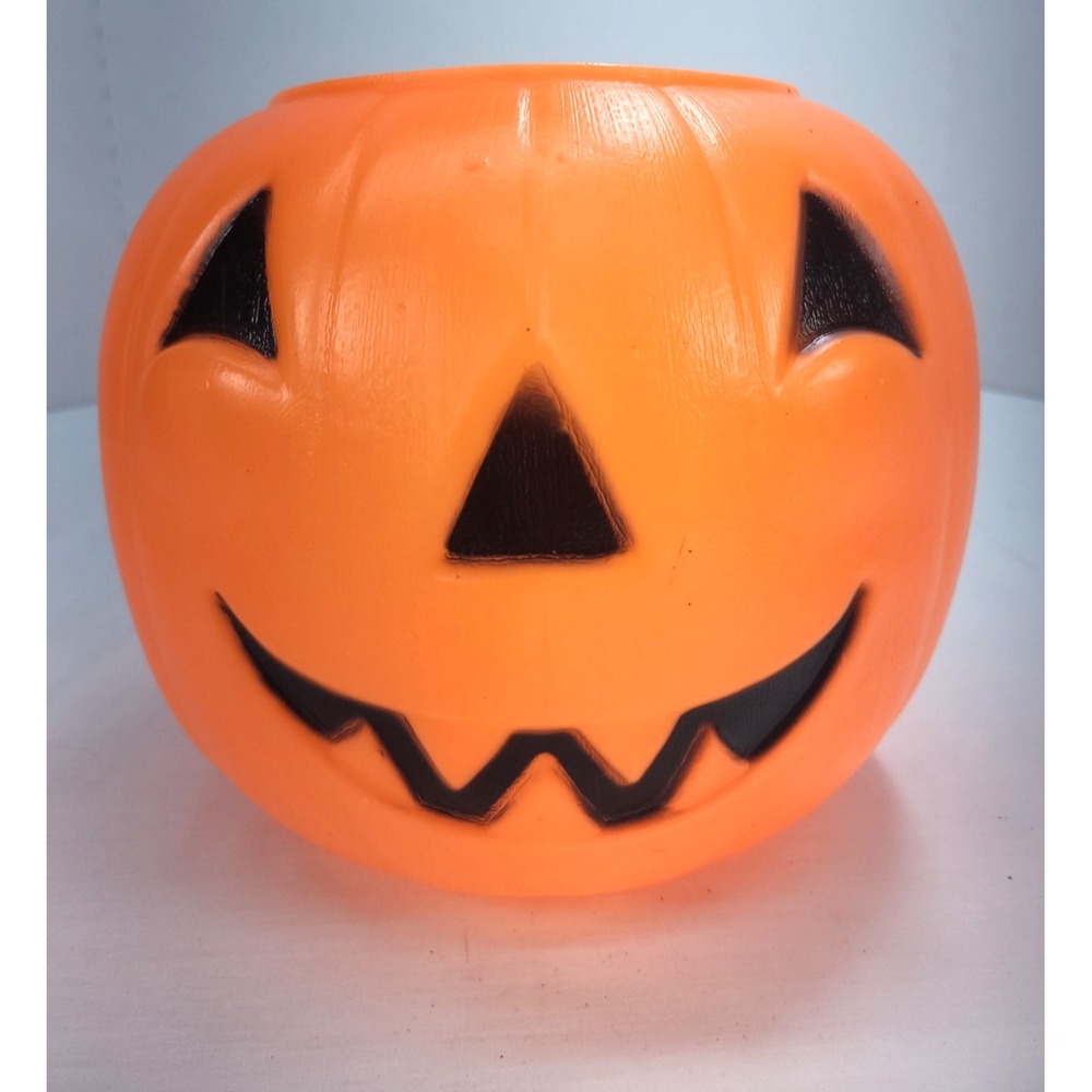 Halloween Jack o Lantern Pumpkin Bucket Blow Mold General Foam Plastics USA